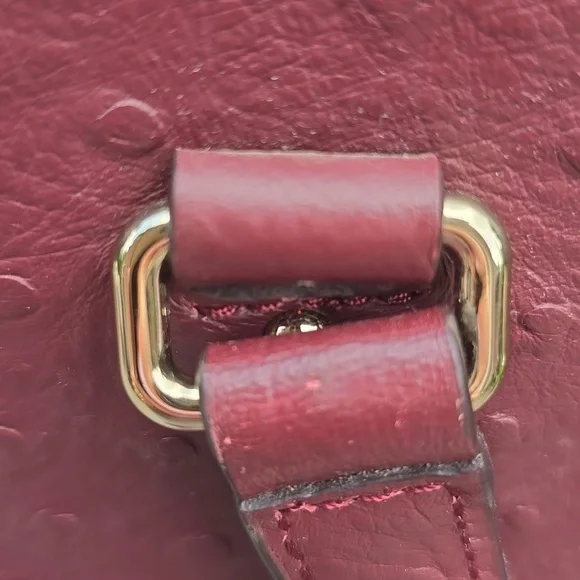 Kate Spade Bristol Drive Ostrich Cherrywood bag 2 Way Bag - Picture 13 of 15